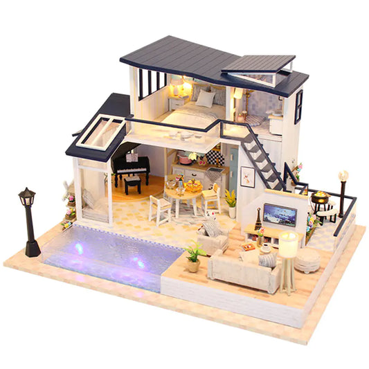 DIY Sound-Light Model Toy Cabin