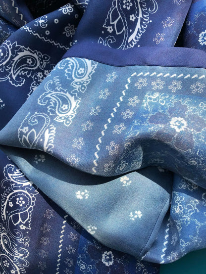 Pajamas| Chic Navy Blue Silk Pants & Shirt Combo