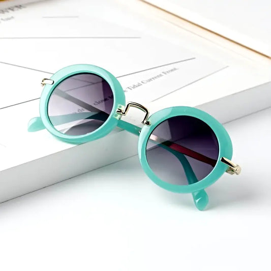 Kids' Retro Round Metal Sunglasses for Children