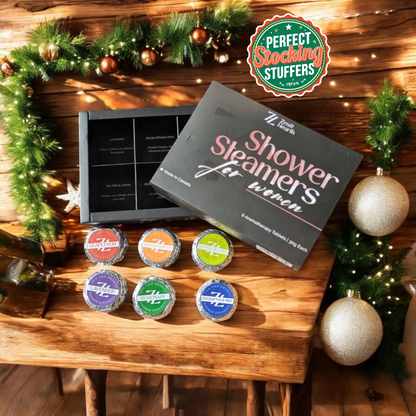 Zen & Hearth Shower Steamers Gift Set for Women – 6 Pack Natural Aromatherapy Shower Bombs for Self-Care and Relaxation