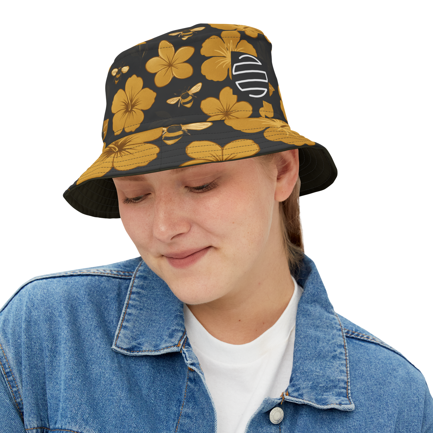 Humbly FloralBee Bucket Hat - Black