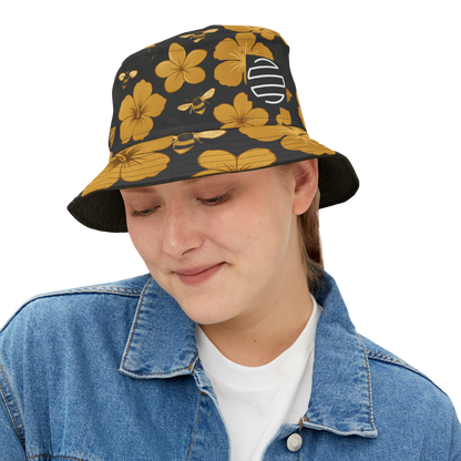 Humbly FloralBee Bucket Hat - Black