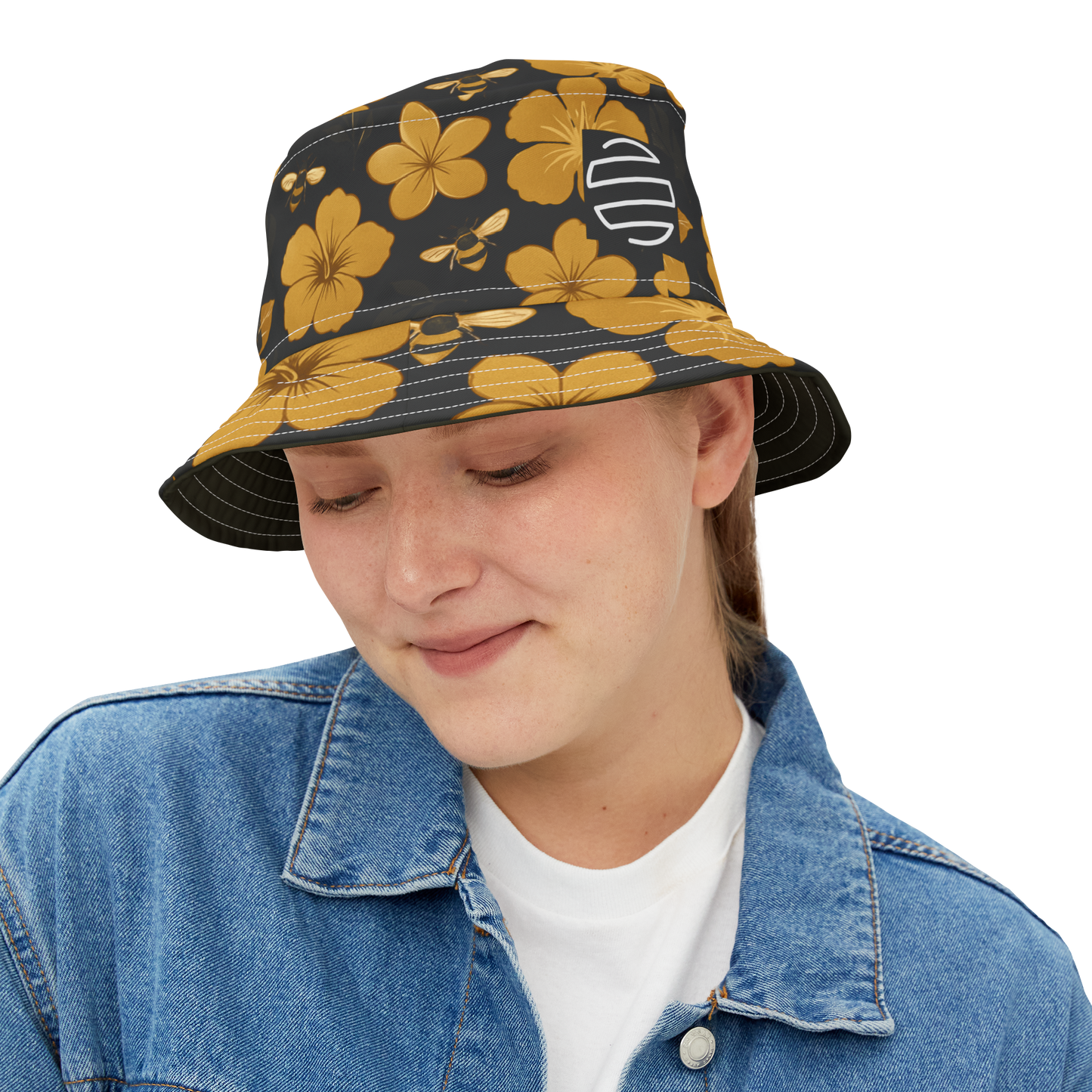 Humbly FloralBee Bucket Hat - Black