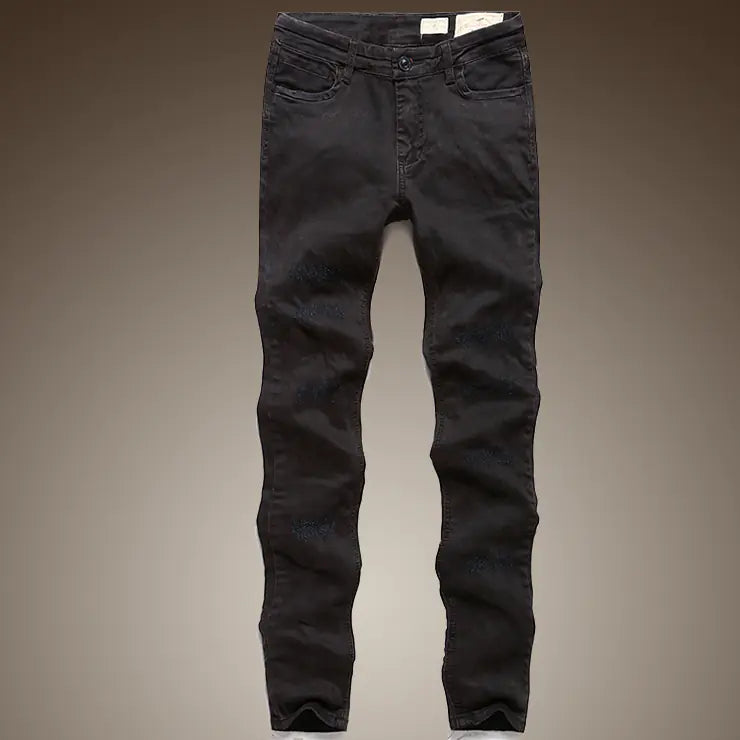 Men's Ripped Black Slim Fit Jeans