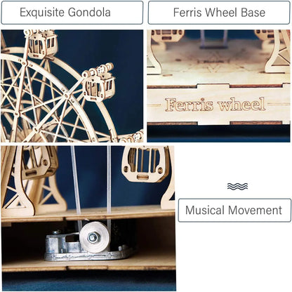 DIY 3D Ferris Wheel Music Box Assembly Model Toy