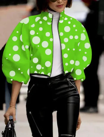 Women's Polka Bomber Jacket