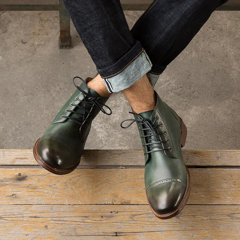 Men's Leather British Style Martin Boots