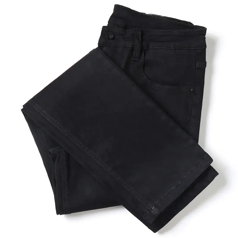 Men's Slim Fit Black Stretch Denim Trousers