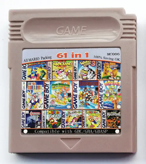 GB GBC Game Card 108-in-1 with Pokemon & Mario