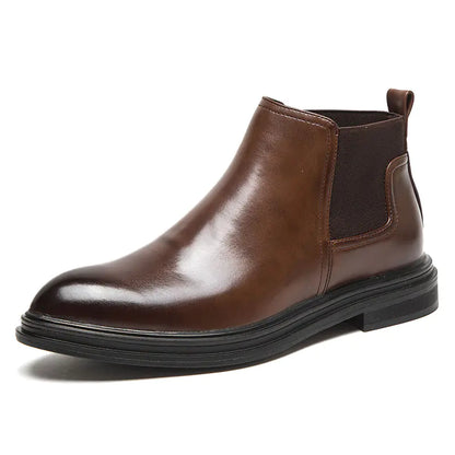 Men's Pointed High-Top Leather Shoes