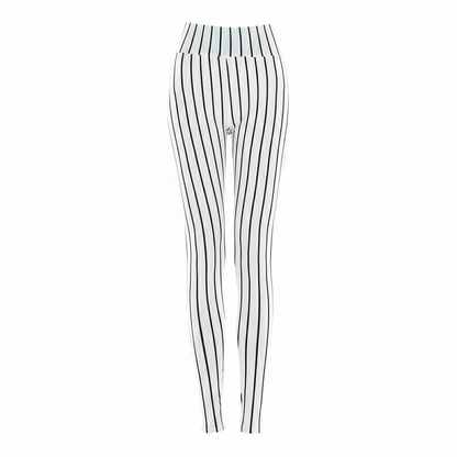 Black and White Striped High Waist Cropped Trousers