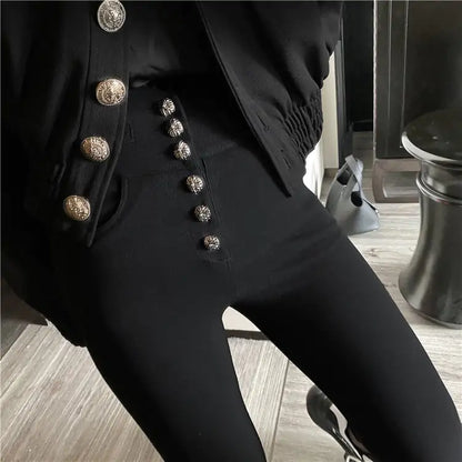 Single Breasted Black Trousers