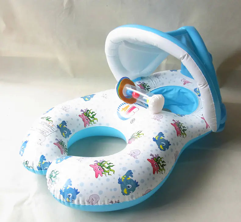 Parent-Child Swim Ring with Sun Protection