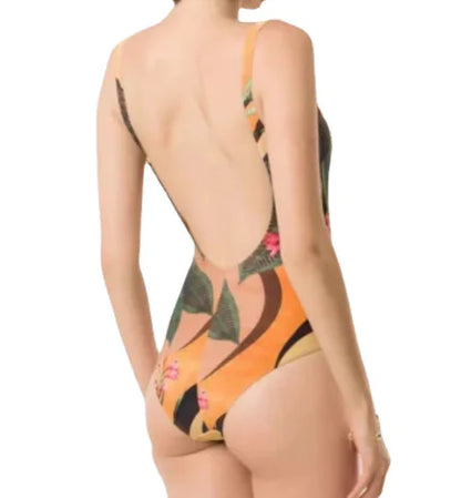 Retro One-Piece Slimming Swimwear