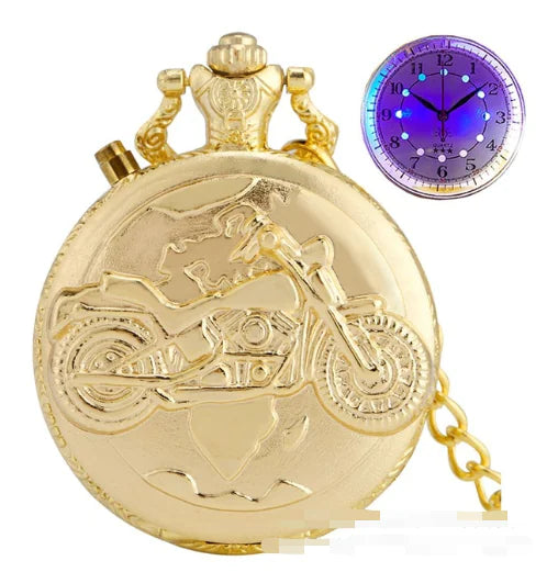 Retro LED Motorcycle Pendant Clock Design