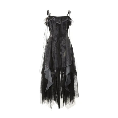 Women's Irregular French Strap Long Dress for Summer