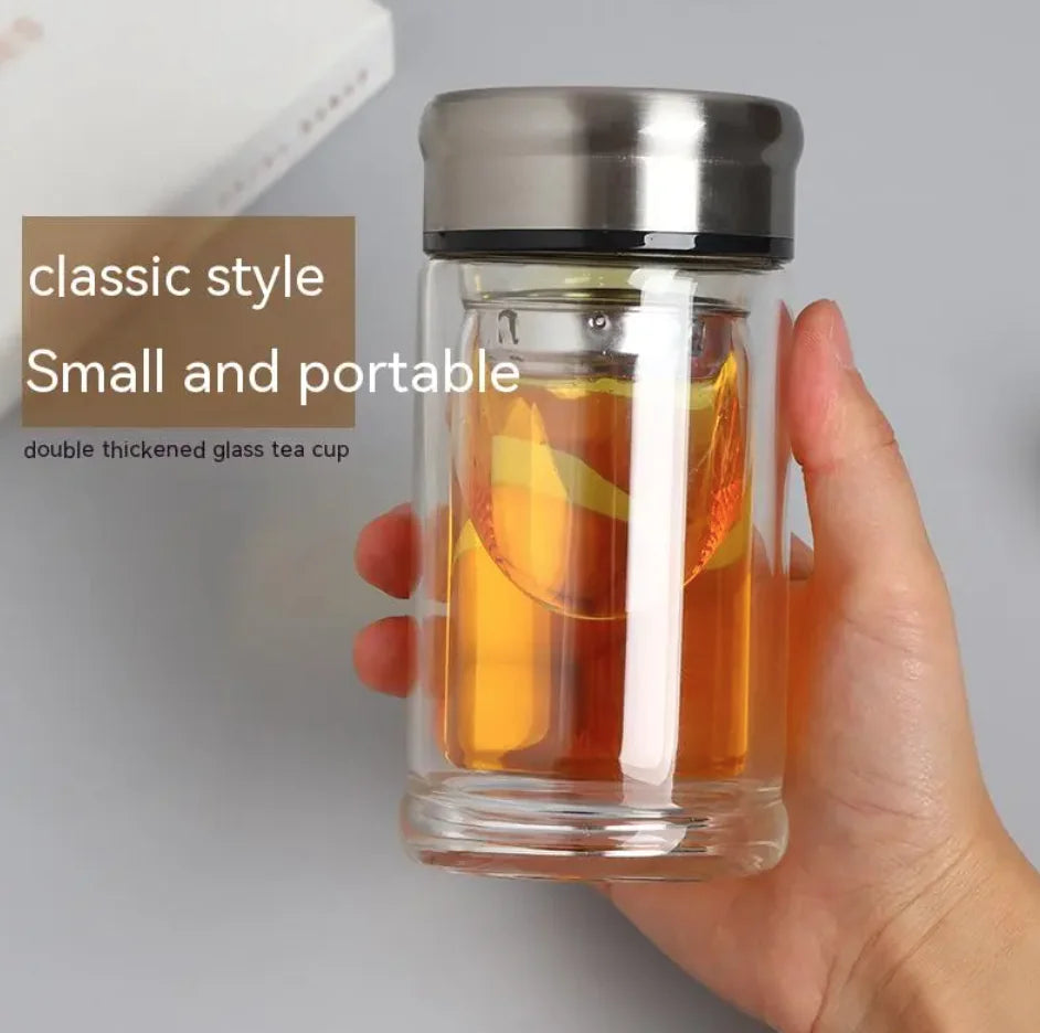 Dual Glass Office Tea Mug