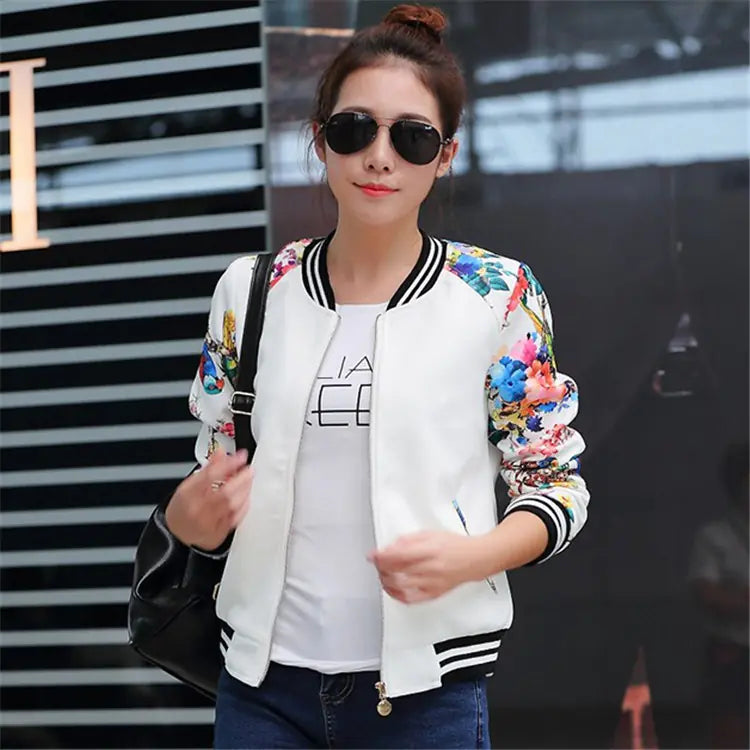 Chic Printed Baseball Jacket