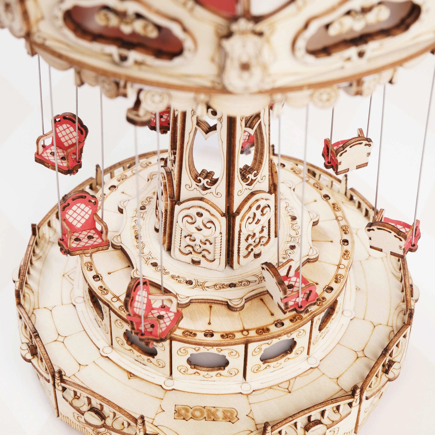 DIY 3D Wooden Puzzle - Dreamy Musical Flying Chair Carousel