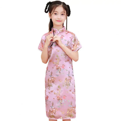 Girls Traditional Chinese Satin Dress