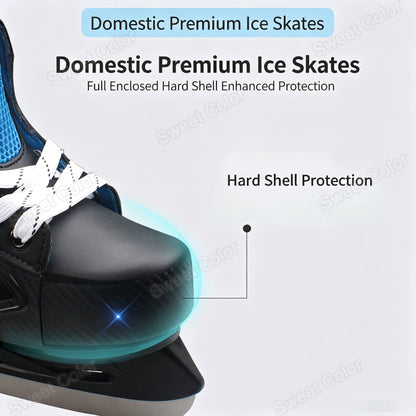 Adjustable Ice Hockey Skates for Adults – Insulated Winter Ice Skates with Stainless Steel Blades for Beginners