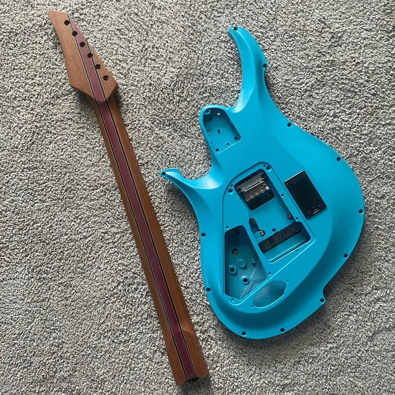 DIY Guitar Kits | Unfinished 24 Frets Roasted Maple Neck, 4 Color Chambered Aluminum Gloss Body