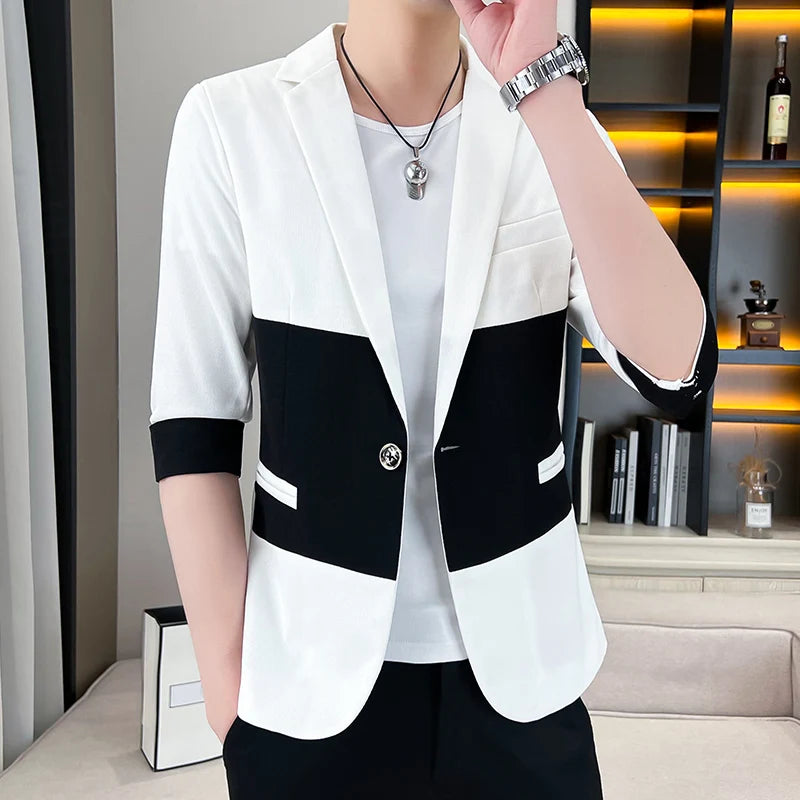 Men's Patchwork Suit Blazer