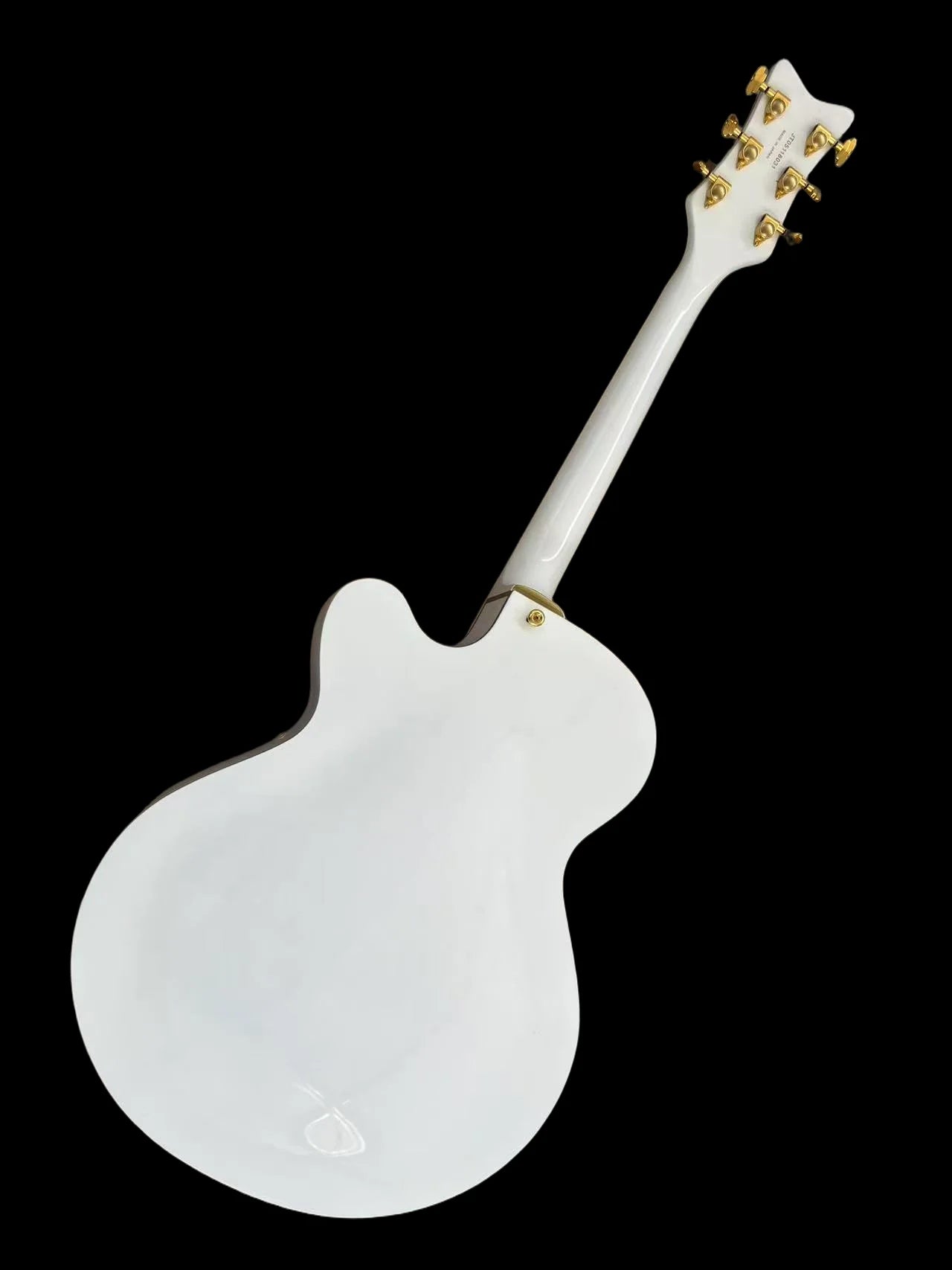 High quality white Fal-con Semi-Hollow Body Jazz Electric Guitar, Large ratio vibrato Bridge, Gold hardware - #3456