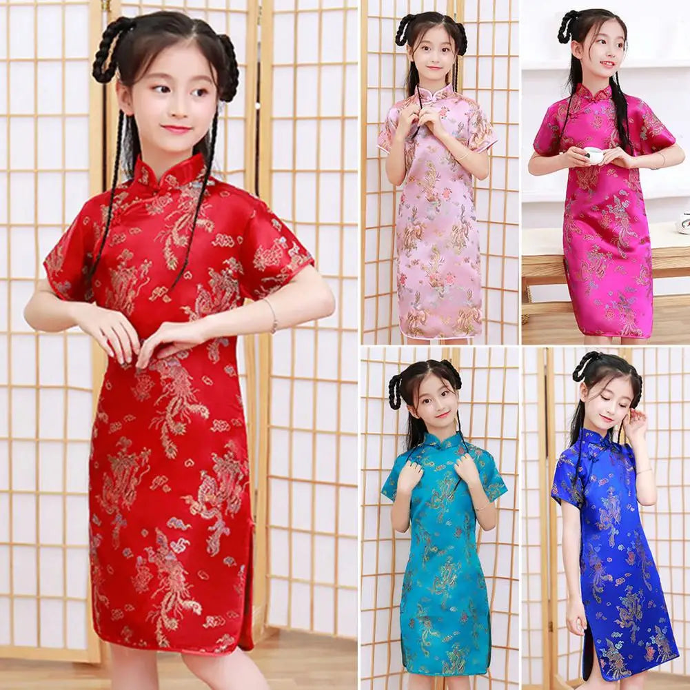 Girls Traditional Chinese Satin Dress