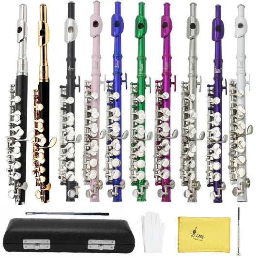 SLADE 16 Holes Piccolo C Key Multicolor Silver White Copper Blow Pipe -  with Accessories