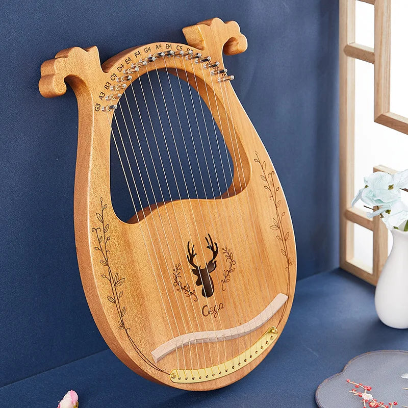 16 | 21 | 24 Strings Lyre Harp Mahogany Wood Harp With Tuning Wrench