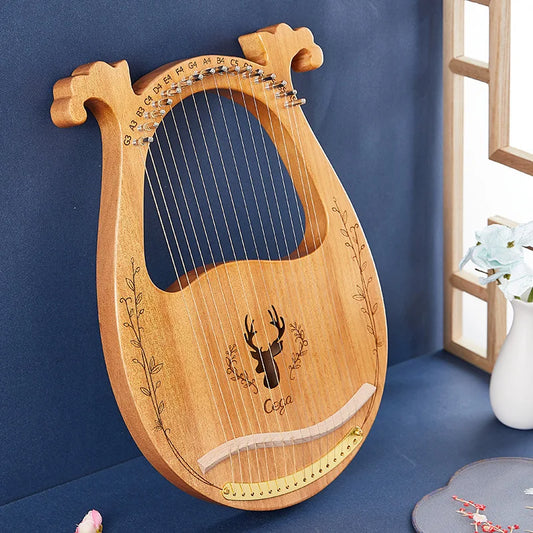 16 | 21 | 24 Strings Lyre Harp Mahogany Wood Harp With Tuning Wrench