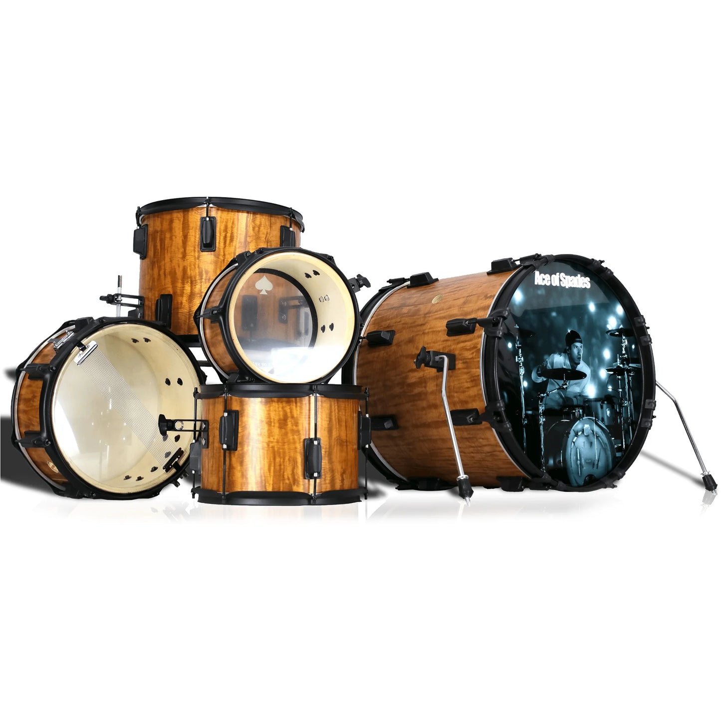 Beatello Mute Drum Set With Quick Switch Norma & Mute Modes Five Color Silent Wood Drum Shell