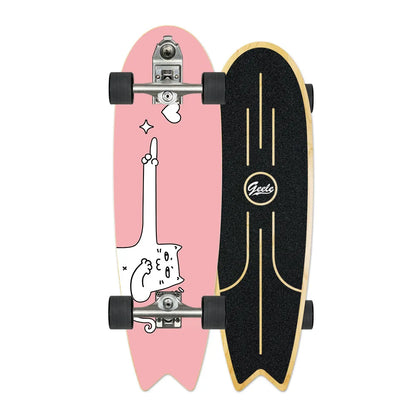 V7 33-Inch Surfskate Longboard, No-Push Fish Tail Pumping Board for Adults