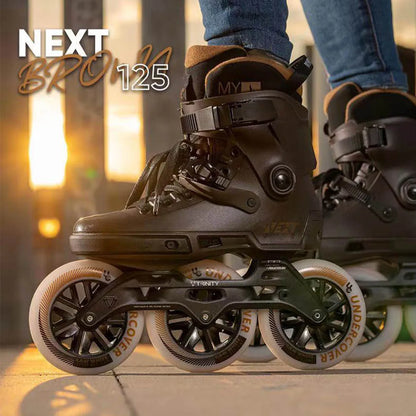 Powerslide NEXT Trinity Inline Skates – Professional Freeride Roller Blades for Street, Racing & Urban Skating with 3/4 Wheel Setup