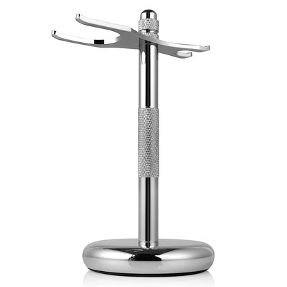 Deluxe Chrome Razor and Brush Stand