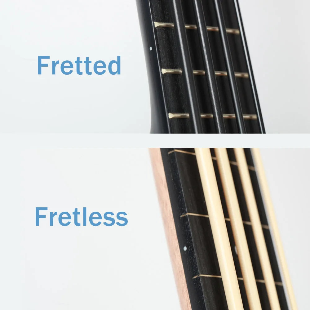 INITER UBass 30" Yukri fretless/fretted Mahogany Bass Ukulele with Belcat EQ
