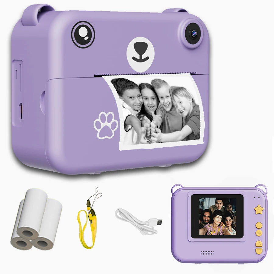 Children's Mini Thermal Printer HD Video Recorder Digital Camera - Instant Print Photo 1080P