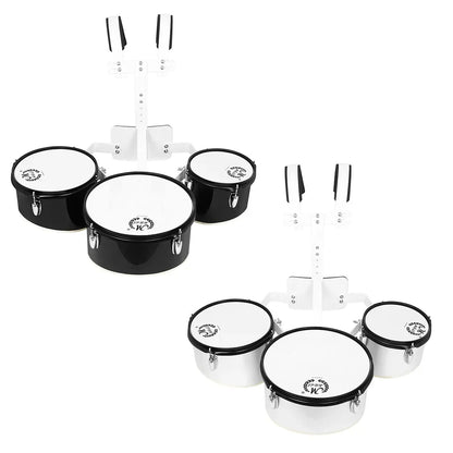 M MBAT Silvery Marching Triple Drum Band | Polyphonic Drum Back-rack - Marching Drum