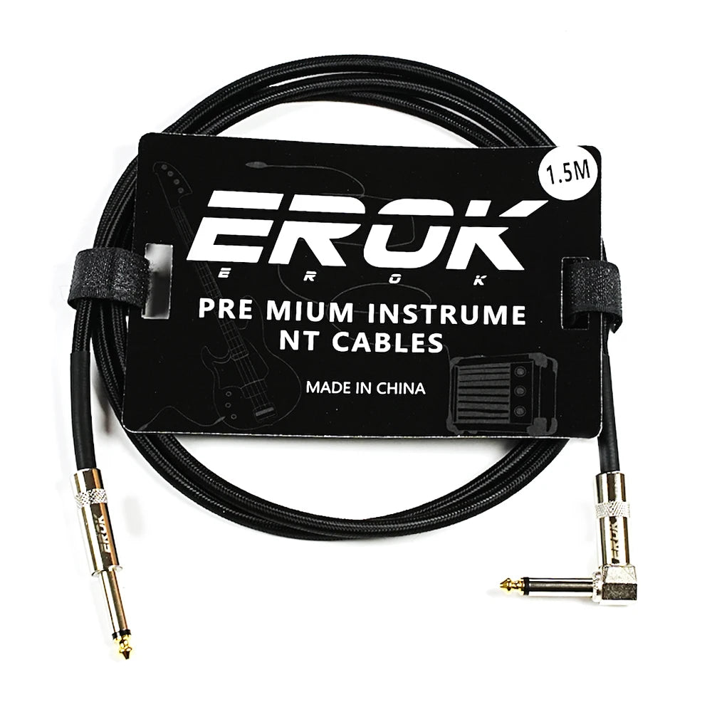 EROK 1.5/3/6/10M  Universal Anti-Noise Braided Guitar Audio Cables Line 6.35mm - Male to Male | Line Pedal Guitar Bass