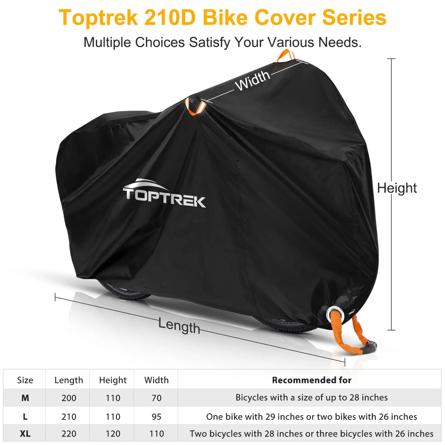 Toptrek High Quality Multipurpose Bicycle Protector - 210T Fabric