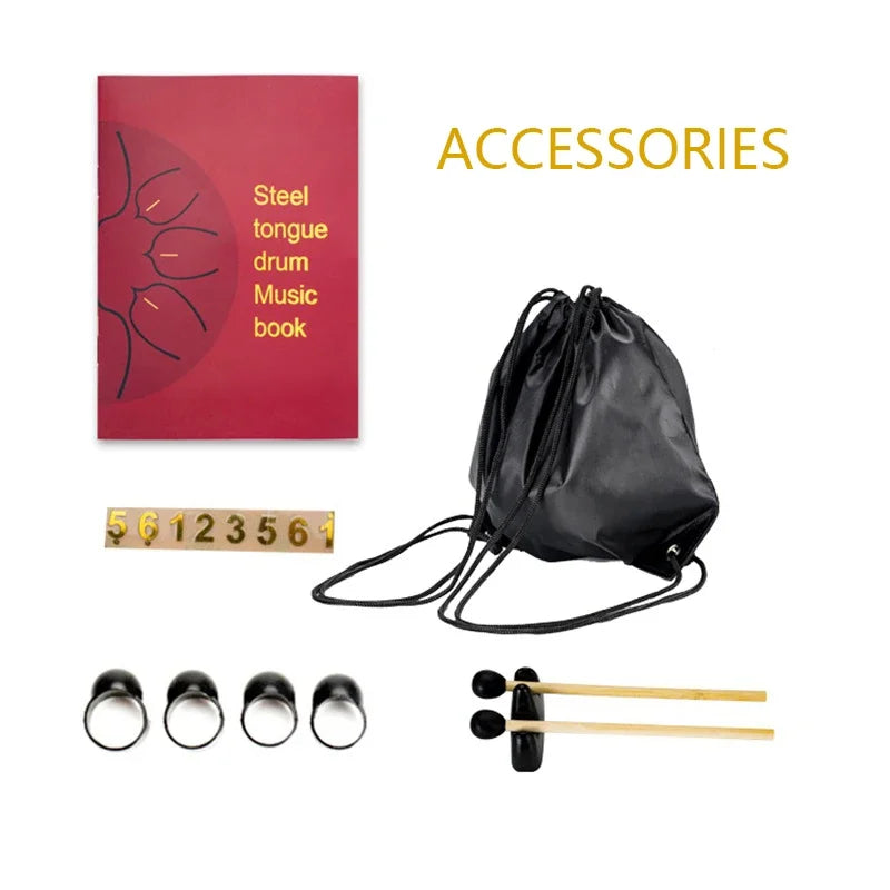 Steel Tongue Drum 6 Inch 11 Tone Handpan Ethereal Drum Portable Mini Music Drums Children Musical Instruments Yoga Meditation