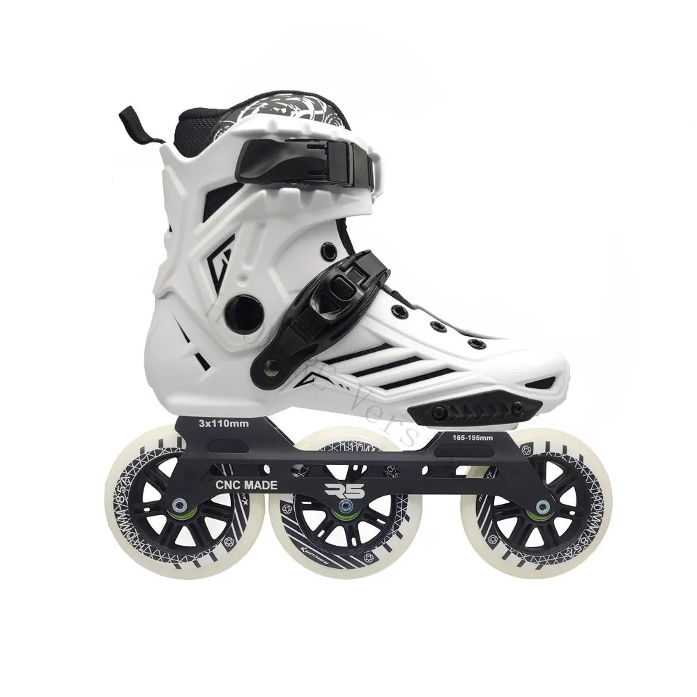 Premium Adult 3 Wheel Inline Skates – R5 110mm Speed Roller Blades for Street, Road & Outdoor Skating