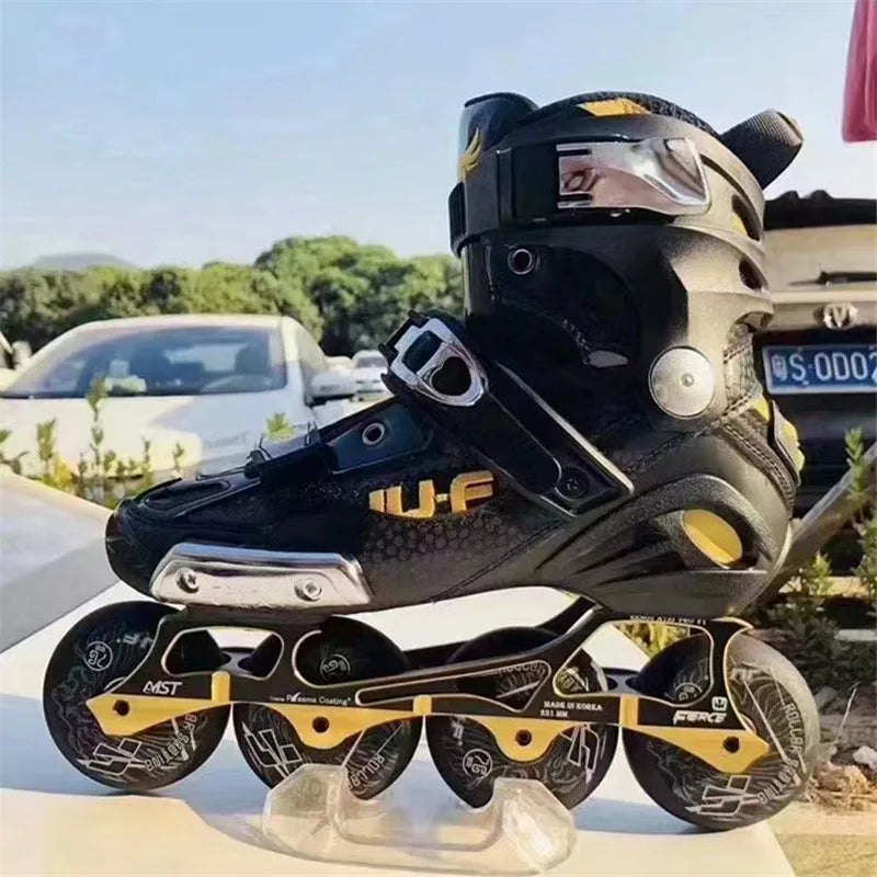 Professional FSK Inline Skates – Adult Freeride Roller Blades with Supportive Tight Fit Boots for Street & Freestyle Skating