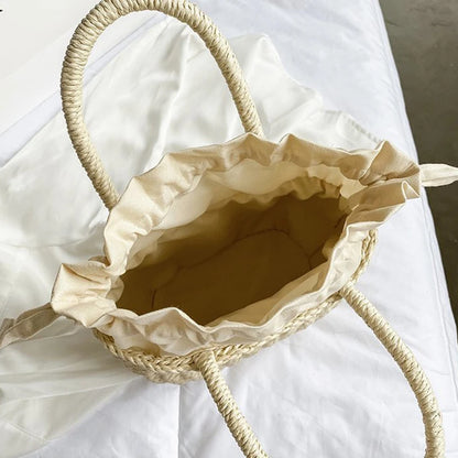 Women's Rattan Basket Beach Bag