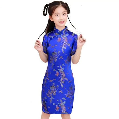 Girls Traditional Chinese Satin Dress