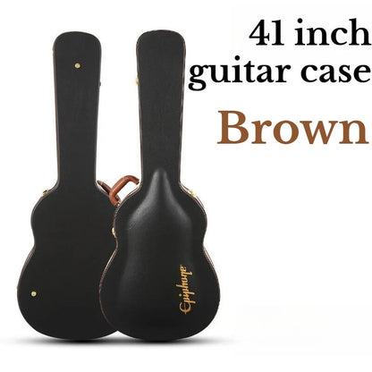 42 Inch Leather Guitar Case Portable Shockproof Stress-proof Convex Surface Hard Guitar Box Musical Instrument Accessories