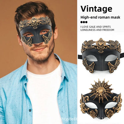Cross-border Halloween Venice Ancient Greece and Rome Mask Egyptian Men's Masquerade Samurai Mask