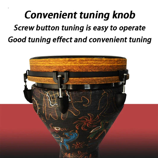 2025 12 Inch African Drum Wooden Djembe Drums Professional Adjustable Tuning Hand Drum Adult Beginner Percussion Instruments