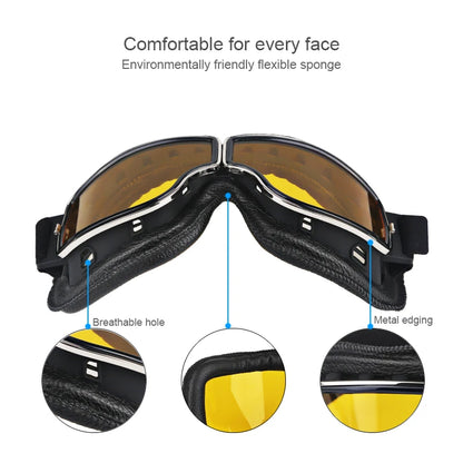 Retro Motorcycle Helmet Goggles